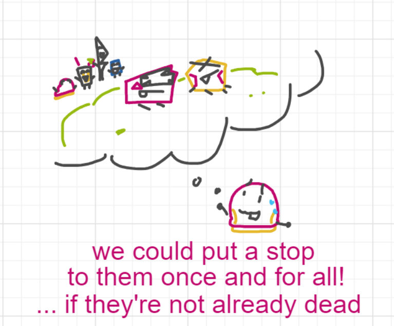 A panel from Ready Oar Knot, episode three of the Board Boards object show by Furretwalk/WalkingFurret.